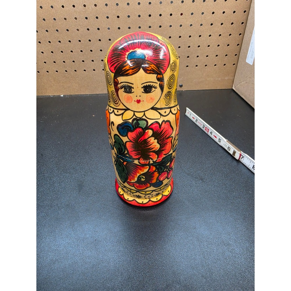 Vintage 1992 Russian Matryoshka Nesting Dolls Set 5 Piece Polkhovsky Maidan Wood